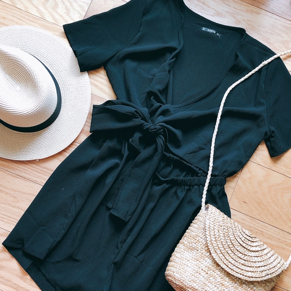 Black Tie Front Romper